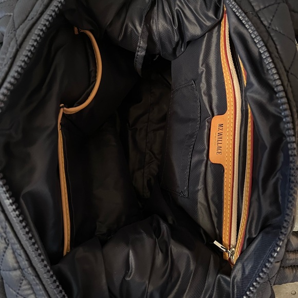 MZ Wallace Quilted Crossbody Bag - Navy with beautiful tan leather accents - Picture 5 of 10